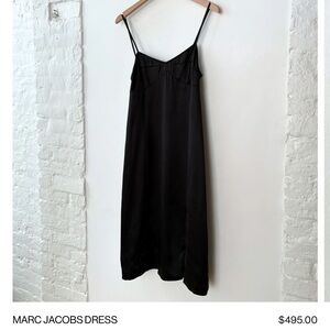 Marc Jacobs Black Sleeveless Slip Midi Dress